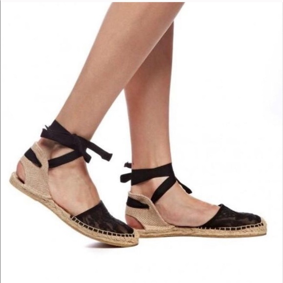 Soludos | Leather Lace up Espadrille - Picture 2 of 5